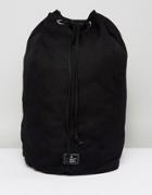 Asos Duffle Backpack In Black Canvas - Black