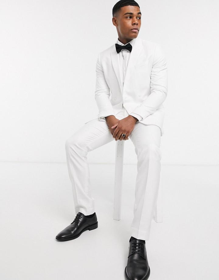 Topman Skinny Fit Suit Pants In White