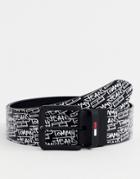 Tommy Hilfiger Reversible Signature Logo 4cm Belt In Navy - Navy