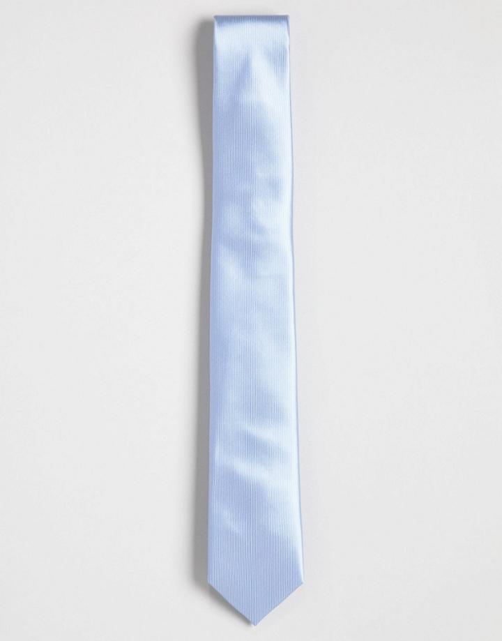 Gianni Feraud Plain Dusty Blue Tie - Blue