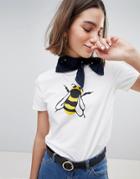 People Tree X Peter Jenson T-shirt With Bee Print - White