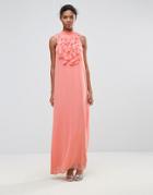 Traffic People Maxi Dress With Ruffle Detail - Pink