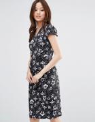 Wal G Dress In Floral Print - Black