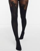 Pretty Polly Halloween Black Cat Tights In Black