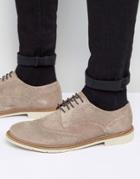 Tommy Hilfiger Metro Suede Brogue Shoes - Stone