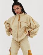 Zya Track Jacket With Drawstring Sleeves Two-piece-beige