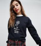 Adolescent Clothing Oversized Sweatshirt With Maybe Never Print - Black