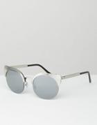 Monki Cat Eye Metal Sunglasses - Silver