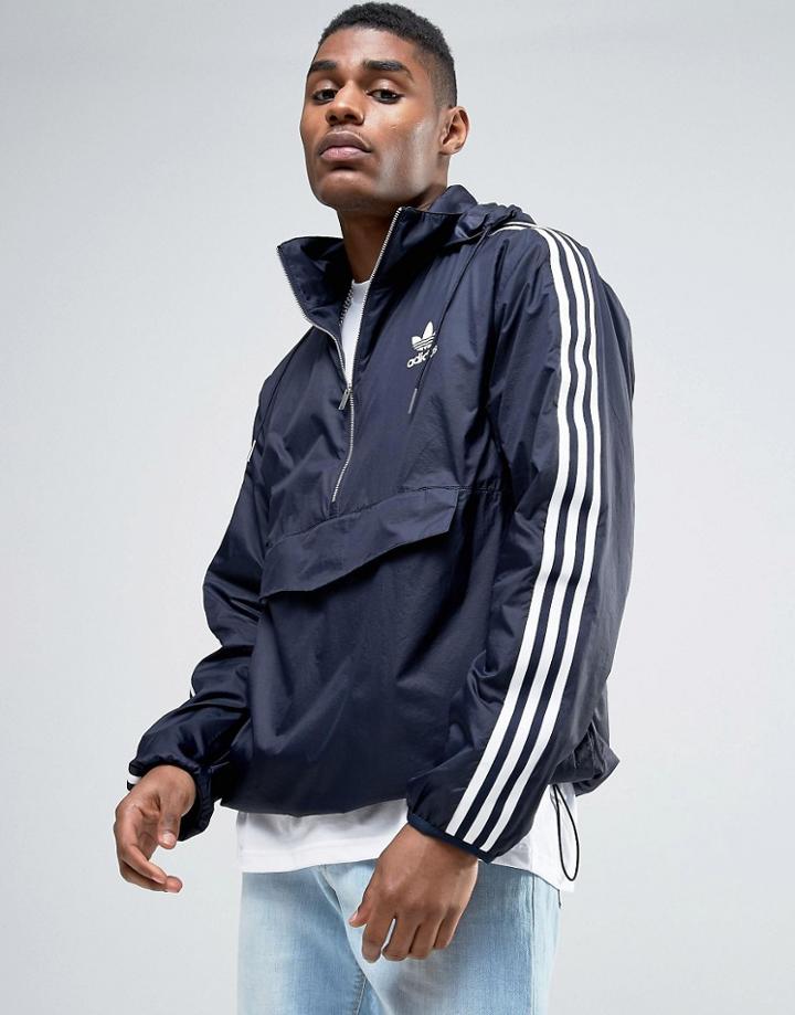 Adidas Originals London Pack Modern Windbreaker In Blue Bk7882 - Blue