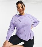 Asos 4505 Curve Long Sleeve T-shirt With Cutabout Seams In Purple