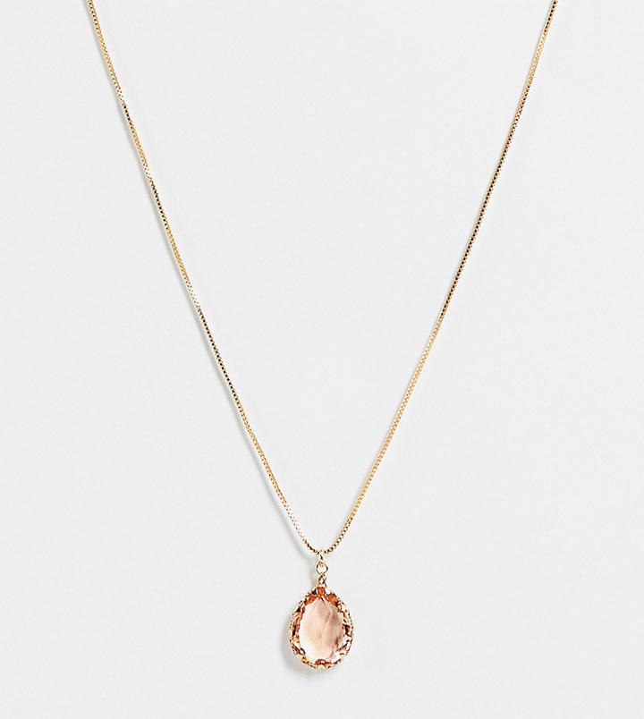 Aldo Beauceron Gem Pendant Necklace In Blush And Gold