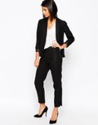 Asos Linen Crop Pants - Black