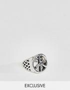 Designb London Peace Chunky Ring In Silver Exclusive To Asos - Silver