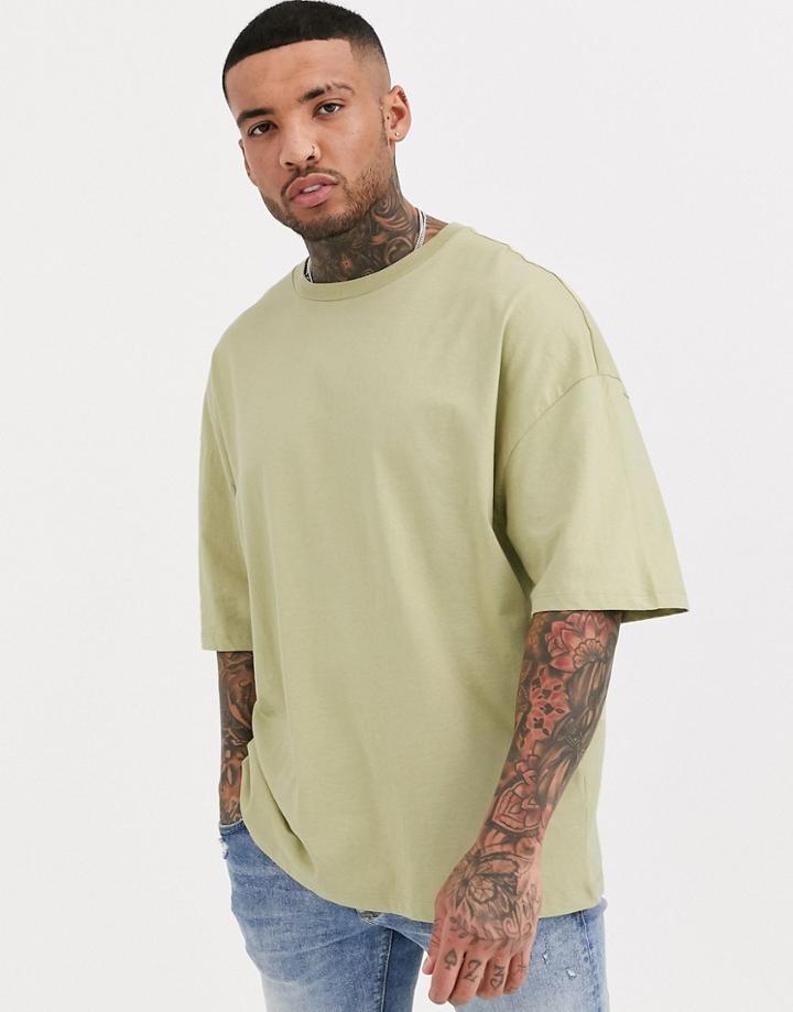 Bershka Join Life Oversized Fit T-shirt In Light Green