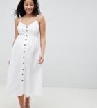 Asos Design Maternity Button Front Linen Sundress - White