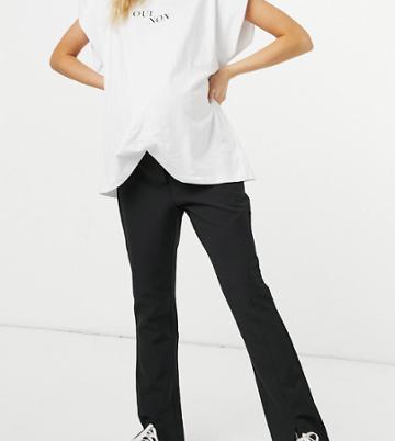 Pieces Maternity Slit Front Pants In Black