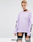 Adolescent Clothing Halloween Teen Witch Long Sleeve T-shirt - Purple