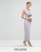 Tfnc Wedding Wrap Maxi Dress - Purple