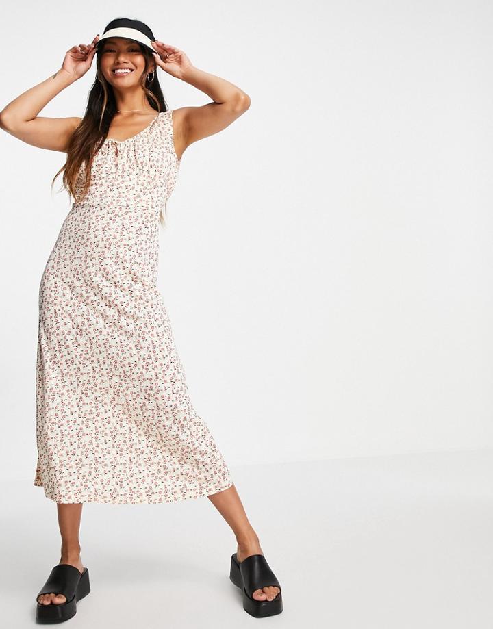 Whistles Printed Midi Jersey Dress In Cream-white