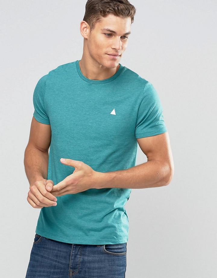 Asos Logo T-shirt With Crew Neck In Teal Marl - Green Blue Slate
