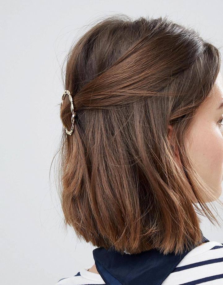 Orelia Scalloped Hair Clip - Gold