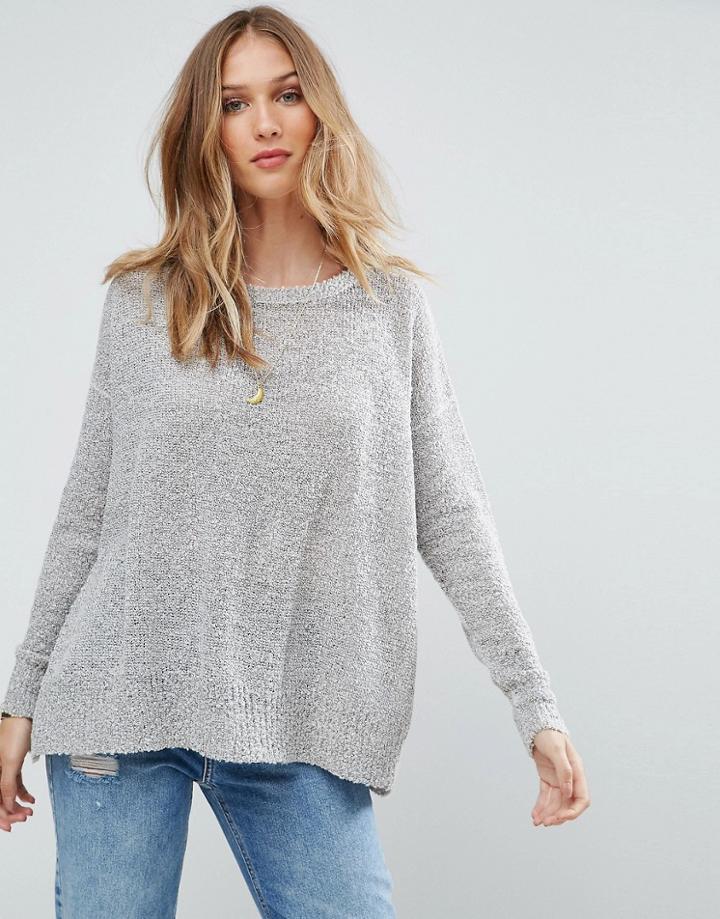 Brave Soul Swing Crew Neck Sweater - Gray