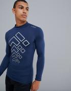 First Baselayer Long Sleeve T-shirt With High Neck - Navy