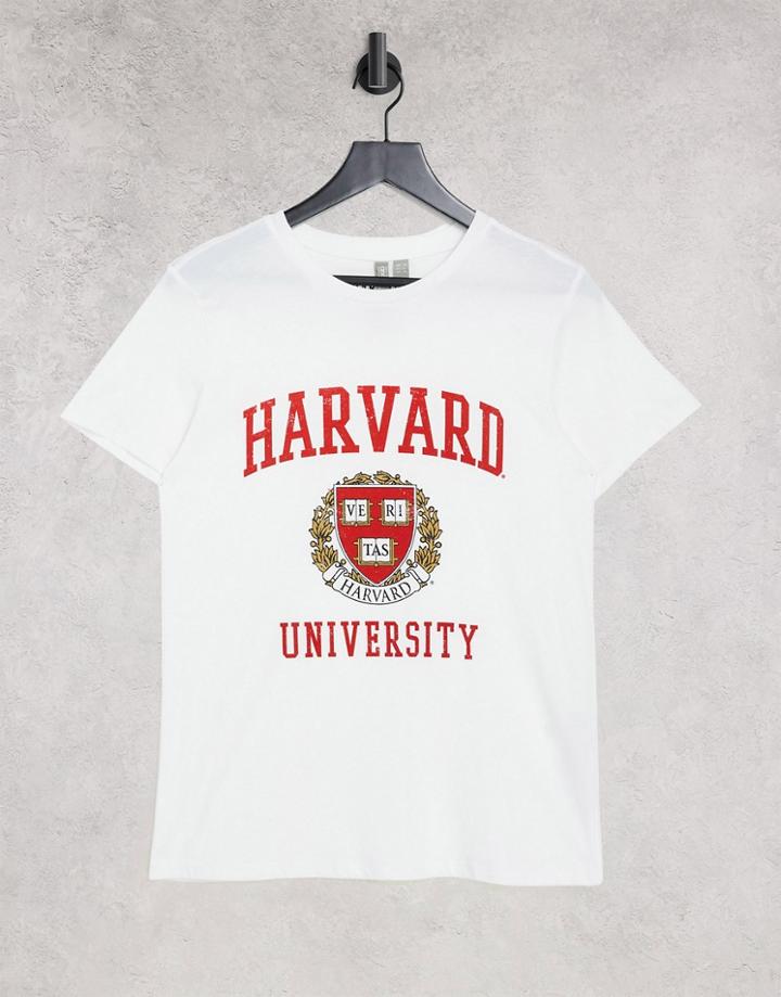 Asos Design Oversized Harvard T-shirt In White