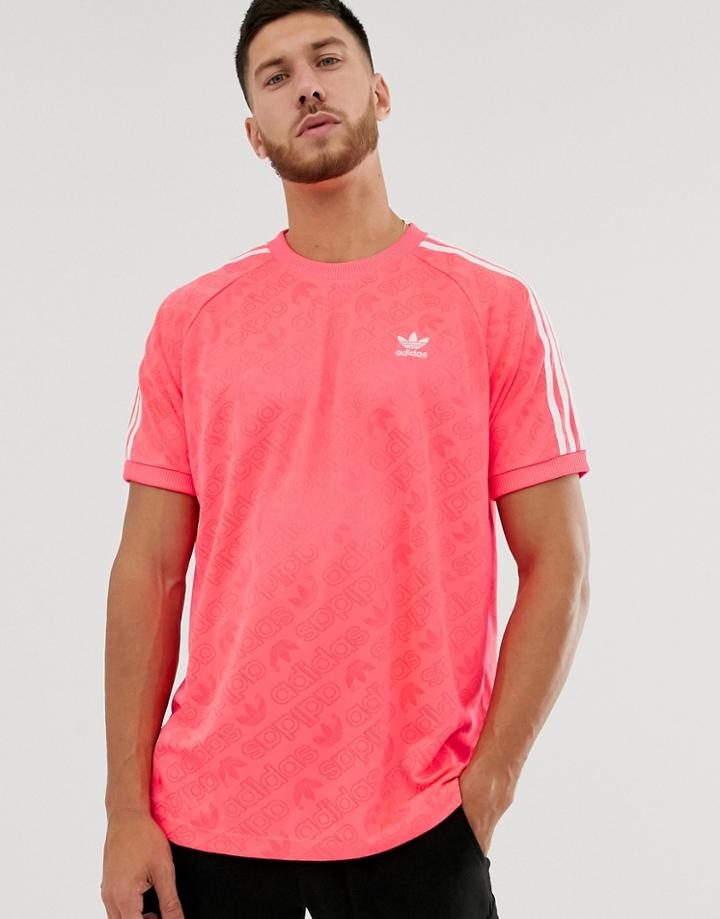 Adidas Originals T-shirt With All Over Print In Pink