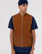 Asos Design Canvas Vest In Tobacco - Brown