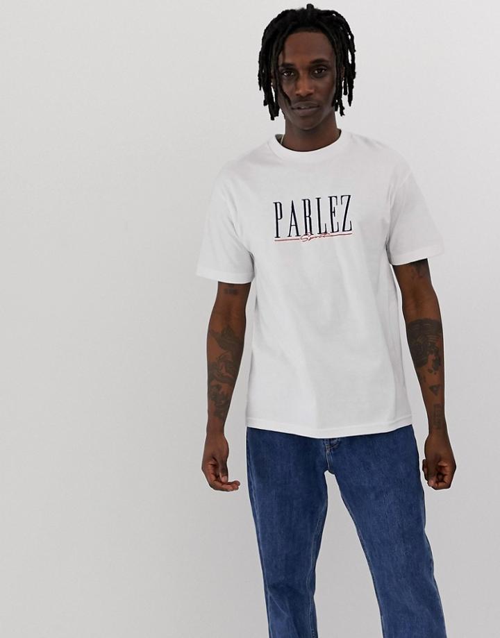 Parlez Johnson T-shirt With Embroidered Sport Script Logo In White - White