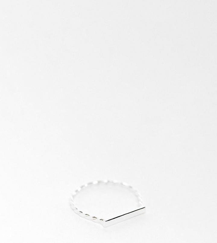 Kingsley Ryan Twisted Ring With Bar In Sterling Silver