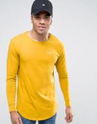 Illusive London Muscle Fit Long Sleeve T-shirt In Mustard - Yellow