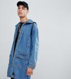 Sixth June Denim Hooded Jacket In Blue Exclusive To Asos - Blue