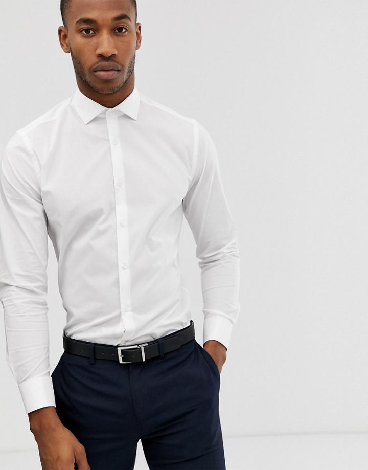 Moss London Extra Slim Shirt With Stretch In White