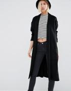 Weekday Knitted Cocoon Coat - Black