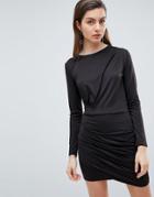 Ivyrevel Long Sleeved Jersey Dress With Ruched Detail-black