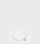 Asos Design Sterling Silver Ring With Stone Set Twist Band - Silver