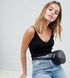 Asos Design Petite Cami Body With Wrap Front In Black - Black