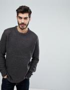 Brave Soul Knitted Crew Neck Sweater - Gray