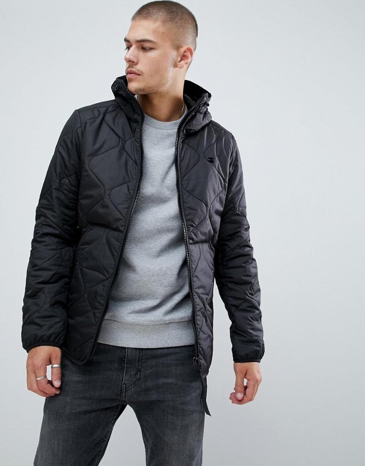 G-star Edla Quilted Hooded Jacket-black