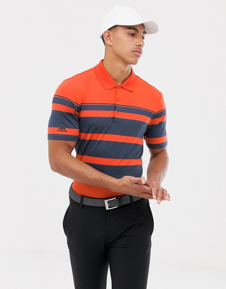 Adidas Golf Ultimate Wraparound Polo In Orange - Orange