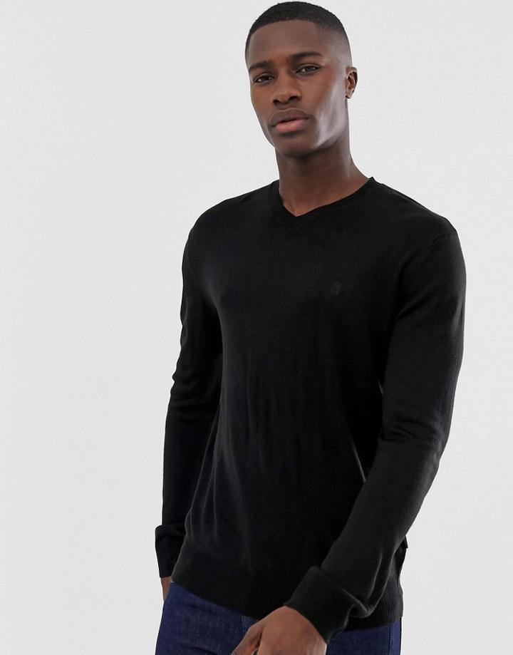 French Connection Plain Logo V Neck Knit Sweater