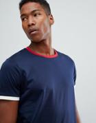 Selected Homme Ringer T-shirt - Navy