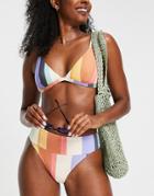 Rip Curl Heat Wave High Waist Bikini Bottom In Multi Stripe