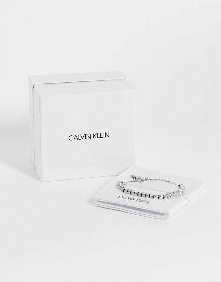 Calvin Klein Swarovski Crystal Bracelet In Silver