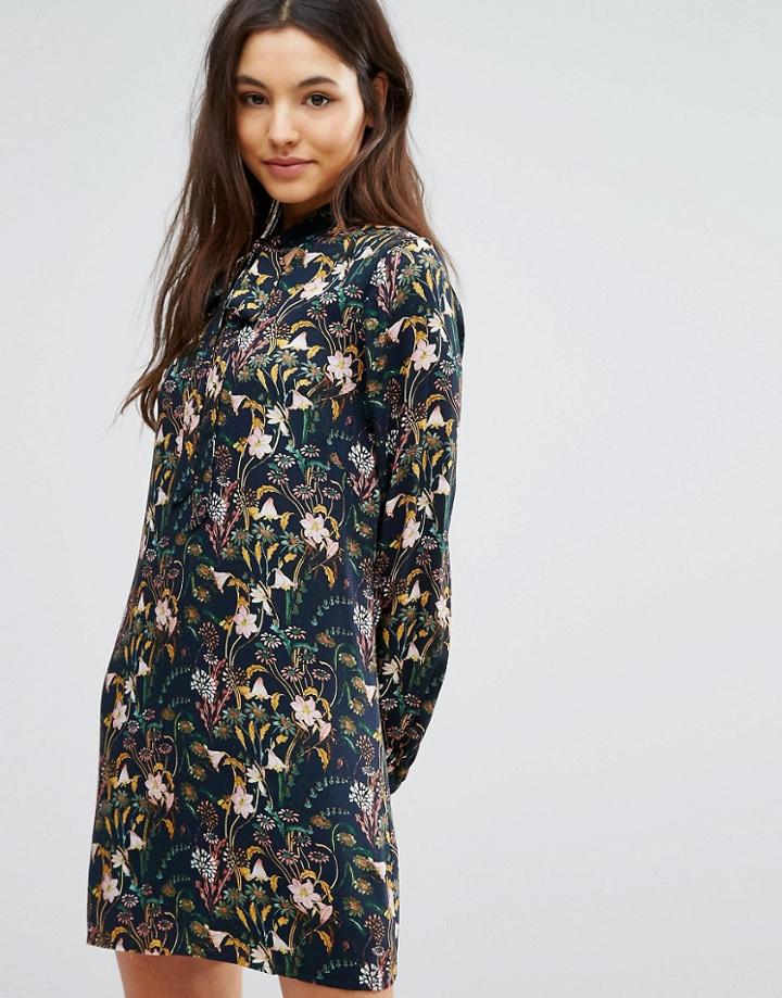 Greylin Breann Floral Tie Neck Dress - Multi