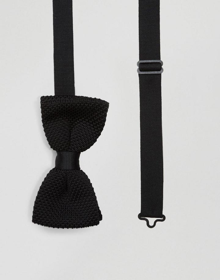 Noose & Monkey Knitted Bow Tie - Black