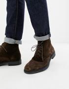 Tommy Hilfiger Flexible Dressy Brogue Suede Boot In Brown - Brown