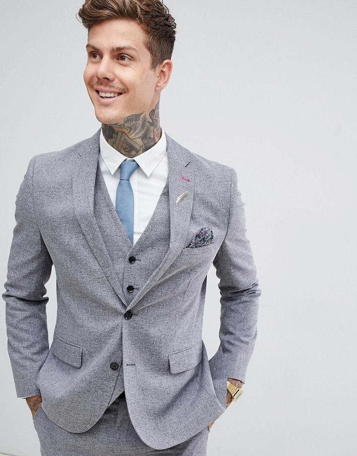 Harry Brown Slim Fit Gray Fleck Suit Jacket